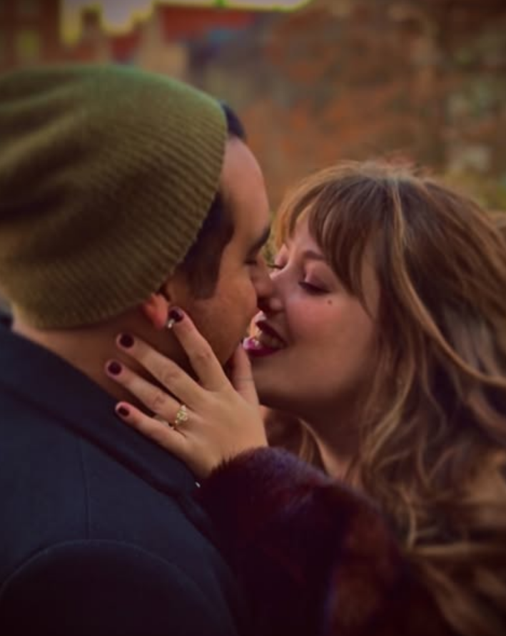 Close-up of Johao and Ariana after the proposal
