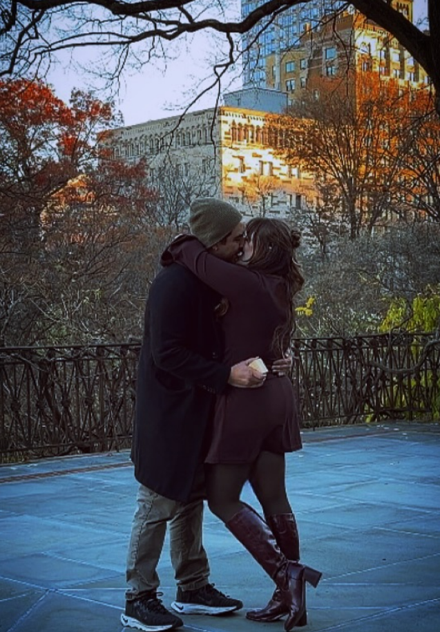 Johao and Ariana embracing after the proposal
