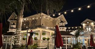 Puddicombe House lit at night